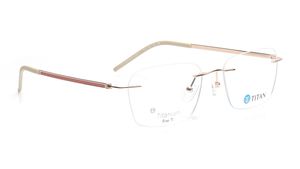 Image 2 of Rose Gold Rectangle Eyeglasses for Men and Women from Titan Available at Titan Eye+
