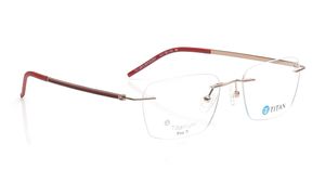 Image 2 of Gold Rectangle Eyeglasses for Men and Women from Titan Available at Titan Eye+