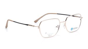 Image 2 of Gold Rectangle Eyeglasses for Women from Titan Available at Titan Eye+