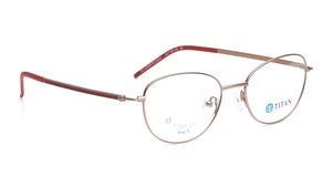 Image 2 of Gold Round Eyeglasses for Women from Titan Available at Titan Eye+