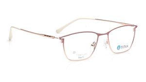 Image 2 of Pink Rectangle Eyeglasses for Women from Titan Available at Titan Eye+