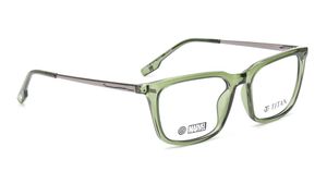 Image 2 of Olive Rectangle Eyeglasses for Men from Titan Available at Titan Eye+
