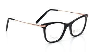 Image 2 of Black and Gold CatEye Eyeglasses for Women from Aristo Available at Titan Eye+