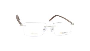 Image 2 of Gold Rectangle Men Eyeglasses ( TS1034MRC1MBRV|54) from Titan Available at Titan Eye+
