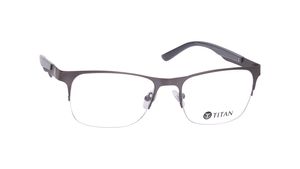 Image 2 of Gun Metal Square Eyeglasses for Men from Titan Available at Titan Eye+