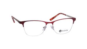 Image 2 of Maroon CatEye Eyeglasses for Men from Titan Available at Titan Eye+