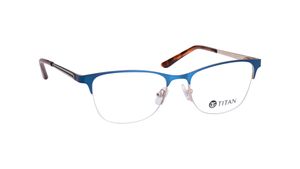 Image 2 of Blue Square Eyeglasses for Men from Titan Available at Titan Eye+