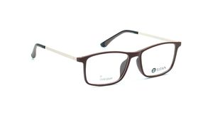 Image 2 of Red Rectangle Rimmed Eyeglasses for Men and Women from Titan Available at Titan Eye+
