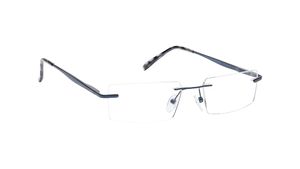 Image 2 of Blue Rectangle Rimless Eyeglasses for Men from Titan Available at Titan Eye+
