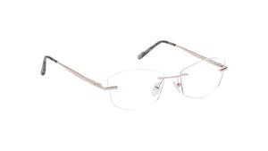 Image 2 of Rose Gold Polygon Rimless Eyeglasses for Women from Titan Available at Titan Eye+
