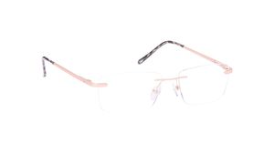 Image 2 of Rose Gold Rectangle Rimless Eyeglasses for Men from Titan Available at Titan Eye+