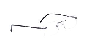 Image 2 of Grey Square Rimless Eyeglasses for Men from Titan Available at Titan Eye+