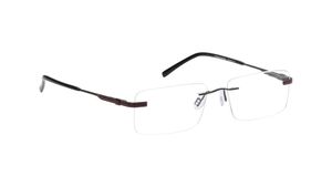 Image 2 of Black Square Rimless Eyeglasses for Men from Titan Available at Titan Eye+