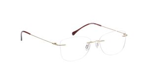Image 2 of Gold CatEye Rimless Eyeglasses for Women from Titan Available at Titan Eye+