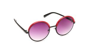 Image 2 of Black Red Round Women Sunglasses (C070BR2F|54) from Fastrack Available at Titan Eye+
