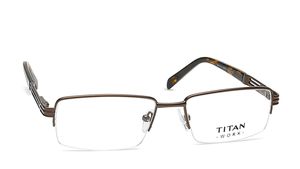 Image 2 of Bronze Rectangle Semi-Rimmed Eyeglasses (EW1014MFM1|52) from Titan Available at Titan Eye+