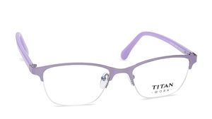 Image 2 of Purple Square Semi-Rimmed Eyeglasses from Titan Available at Titan Eye+