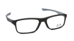 Image 2 of Black Rectangle Eyeglasses for Men and Women from Oakley Available at Titan Eye+