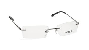 Image 2 of Gun Metal Rectangle Eyeglasses for Men from Vogue Eyewear Available at Titan Eye+