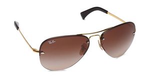 Image 2 of Gold Aviator Men Sunglasses (RB3449I0011359|59) from Rayban Available at Titan Eye+