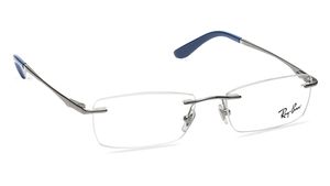 Image 2 of GunMetal Rectangle Rimless Eyeglasses (RX6303I250251|51) from Rayban Available at Titan Eye+