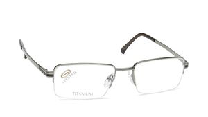 Image 2 of Silver Rectangle Semi-Rimmed Eyeglasses (SI0364BA|54) from Stepper Available at Titan Eye+