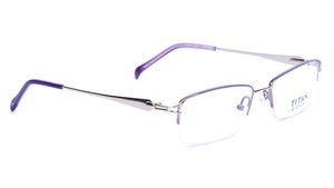 Image 2 of Purple Rectangle Semi-Rimmed Eyeglasses (T1784A1A1|52) from Titan Available at Titan Eye+
