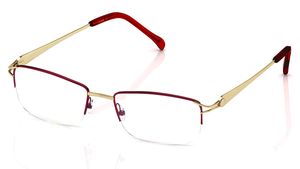 Image 2 of Maroon Gold Rectangle Semi-Rimmed Eyeglasses (T1784B1A1|52) from Titan Available at Titan Eye+