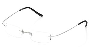 Image 2 of Silver Rectangle Rimless Eyeglasses (T2103B1A1|52) from Titan Available at Titan Eye+