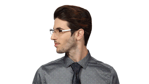 Image 2 of Black Rectangle Semi-Rimmed Eyeglasses (T2169A1A1|52) from Titan Available at Titan Eye+
