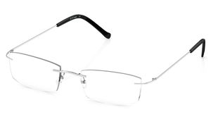 Image 2 of Silver Rectangle Rimless Eyeglasses (T2276A1A1|52) from Titan Available at Titan Eye+