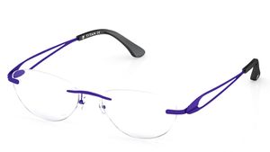 Image 2 of Purple Oval Rimless Eyeglasses (T2312B1A1|53) from Titan Available at Titan Eye+