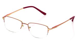Image 2 of Maroon Rectangle Semi-Rimmed Eyeglasses (T2325A1A1|50) from Titan Available at Titan Eye+