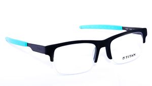 Image 2 of Black Square Eyeglasses for Men and Women from Titan Available at Titan Eye+