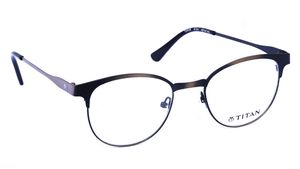 Image 2 of Gun metal Oval Rimmed Eyeglasses (T2438A1A1|49) from Titan Available at Titan Eye+