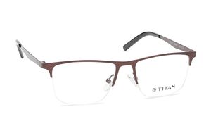 Image 2 of Bronze Rectangle Semi-Rimmed Eyeglasses (TC1003MHM1|49) from Titan Available at Titan Eye+