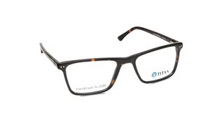 Image 2 of Brown Rectangle Rimmed Eyeglasses for Men from Titan Available at Titan Eye+