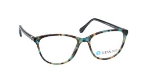 Image 2 of Blue CatEye Rimmed Eyeglasses for Women from Titan Available at Titan Eye+