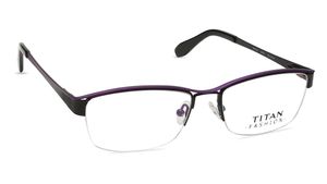 Image 2 of Purple Rectangle Semi-Rimmed Eyeglasses (TF1013WFM1|51) from Titan Available at Titan Eye+