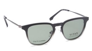 Image 2 of Gun Metal Square Eyeglasses for Men from Titan Available at Titan Eye+