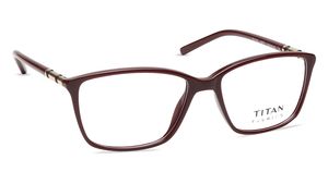 Image 2 of Red Wayfarer Rimmed Eyeglasses (TF1023WFP1|52) from Titan Available at Titan Eye+