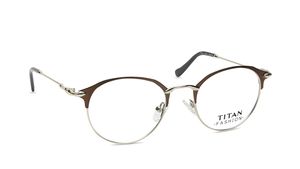 Image 2 of Copper Gun Metal Clubmaster Rimmed Eyeglasses (TF1024WFM1|50) from Titan Available at Titan Eye+