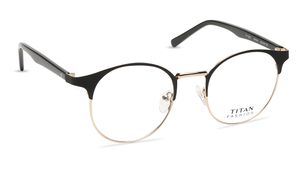 Image 2 of Black Clubmaster Rimmed Eyeglasses  (TF1051WFM1|48) from Titan Available at Titan Eye+