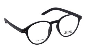 Image 2 of Black Round Eyeglasses for Men and Women from Titan Available at Titan Eye+