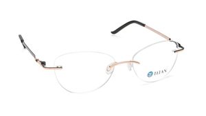 Image 2 of Gold CatEye Eyeglasses for Women from Titan Available at Titan Eye+