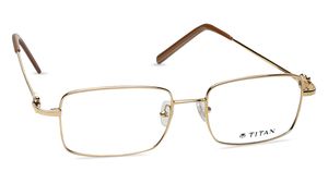 Image 2 of Gold Rectangle Rimmed Eyeglasses (TG001UFMA1|52) from Aristo Available at Titan Eye+