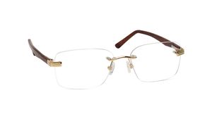 Image 2 of Gold Square Eyeglasses for Men and Women from Aristo Available at Titan Eye+