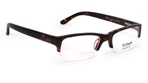 Image 2 of Brown Rectangle Eyeglasses for Men and Women from Titan Available at Titan Eye+