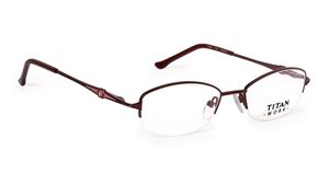 Image 2 of Red Navigator Semi-Rimmed Eyeglasses (TR1094B1A1|50) from Titan Available at Titan Eye+