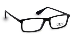 Image 2 of Black Rectangle Eyeglasses for Men and Women from Titan Available at Titan Eye+